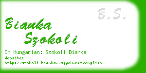 bianka szokoli business card